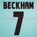 Manchester United 1998-1999 Beckham #7 Champions League Awaykit Nameset Printing 