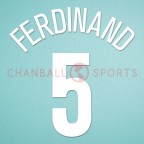 Manchester United 2004-2006 Ferdinand #5 Champions League Homekit Nameset Printing 