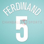 Manchester United 2005-2006 Ferdinand #5 Champions League Awaykit Nameset Printing 