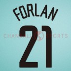 Manchester United 2002-2003 Forlan #21 Champions League Awaykit Nameset Printing 