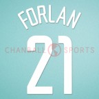 Manchester United 2003-2004 Forlan #21 Champions League Awaykit Nameset Printing 