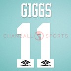 Manchester United 1992-1996 Giggs #11 Homekit Nameset Printing 