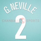 Manchester United 2004-2006 G.Neville #2 Champions League Homekit Nameset Printing 