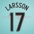 Manchester United 2006-2007 Larsson #17 Champions League Awaykit Nameset Printing 