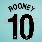 Manchester United 2010-2011 Rooney #10 Champions League Awaykit Nameset Printing