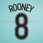 Manchester United 2006-2007 Rooney #8 Champions League Awaykit Nameset Printing 
