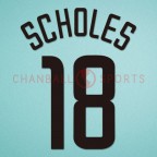 Manchester United 2002-2003 Scholes #18 Champions League Awaykit Nameset Printing 