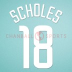 Manchester United 2002-2004 Scholes #18 Champions League Homekit Nameset Printing 