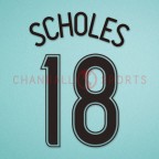 Manchester United 2006-2007 Scholes #18 Champions League Awaykit Nameset Printing 