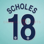 Manchester United 2008-2009 Scholes #18 Champions League Awaykit Nameset Printing 