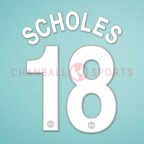 Manchester United 2008-2009 Scholes #18 Champions League Homekit Nameset Printing 