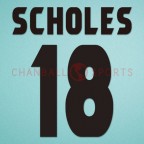 Manchester United 1998-1999 Scholes #18 Champions League Awaykit Nameset Printing 