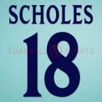 Manchester United 1999-2001 Scholes #18 Champions League Awaykit Nameset Printing 