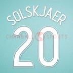 Manchester United Testimonial Solskjaer #20 Champions League Homekit Nameset Printing 