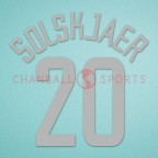 Manchester United 2002-2003 Solskjaer #20 Champions League 3rd Awaykit Nameset Printing 