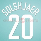 Manchester United 2003-2004 Solskjaer #20 Champions League Awaykit Nameset Printing 
