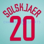 Manchester United 2002-2004 Solskjaer #20 Champions League Awaykit Nameset Printing 