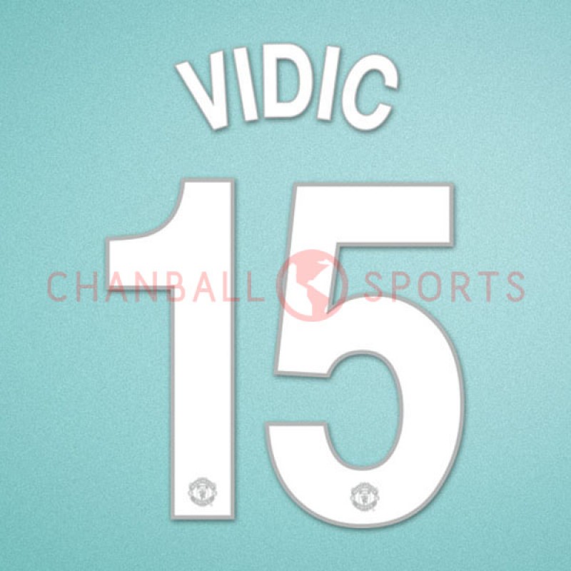 Vidic #15 2008-2011 Manchester United CL Homekit Nameset Printing 