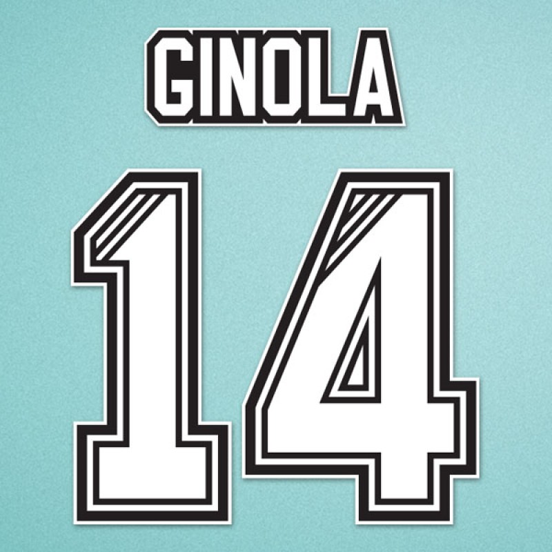 Newcastle 1996-1997 Ginola #14 Homekit Nameset Printing