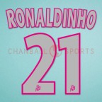 PSG 2001-2002 Ronaldinho #21 3rd Awaykit Nameset Printing 