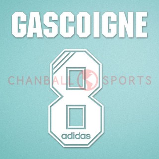 Gascoigne #8 Rangers 1995-1996 Home Football Nameset for Shirt 