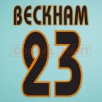Real Madrid 2003-2005 Beckham #23 Champions League Homekit Nameset Printing