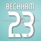 Real Madrid 2006-2007 Beckham #23 Awaykit Nameset Printing 