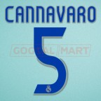 Real Madrid 2006-2007 Cannavaro #5 Homekit Nameset Printing 