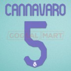 Real Madrid 2007-2008 Cannavaro #5 Homekit Nameset Printing
