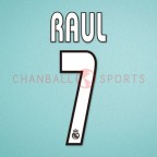 Real Madrid 2003-2005 Raul #7 Awaykit Nameset Printing 