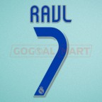 Real Madrid 2006-2007 Raul #7 Homekit Nameset Printing 