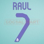 Real Madrid 2007-2008 Raul #7 Homekit Nameset Printing