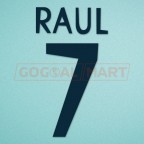 Real Madrid 1998-2000 Raul #7 Homekit Nameset Printing 