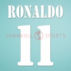 Real Madrid 2001-2003 Ronaldo #11 Awaykit Nameset Printing 