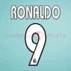 Real Madrid 2003-2005 Ronaldo #9 Awaykit Nameset Printing 