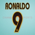 Real Madrid 2003-2005 Ronaldo #9 Homekit Nameset Printing 
