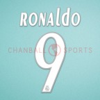 Real Madrid 2005-2006 Ronaldo #9 Awaykit Nameset Printing 
