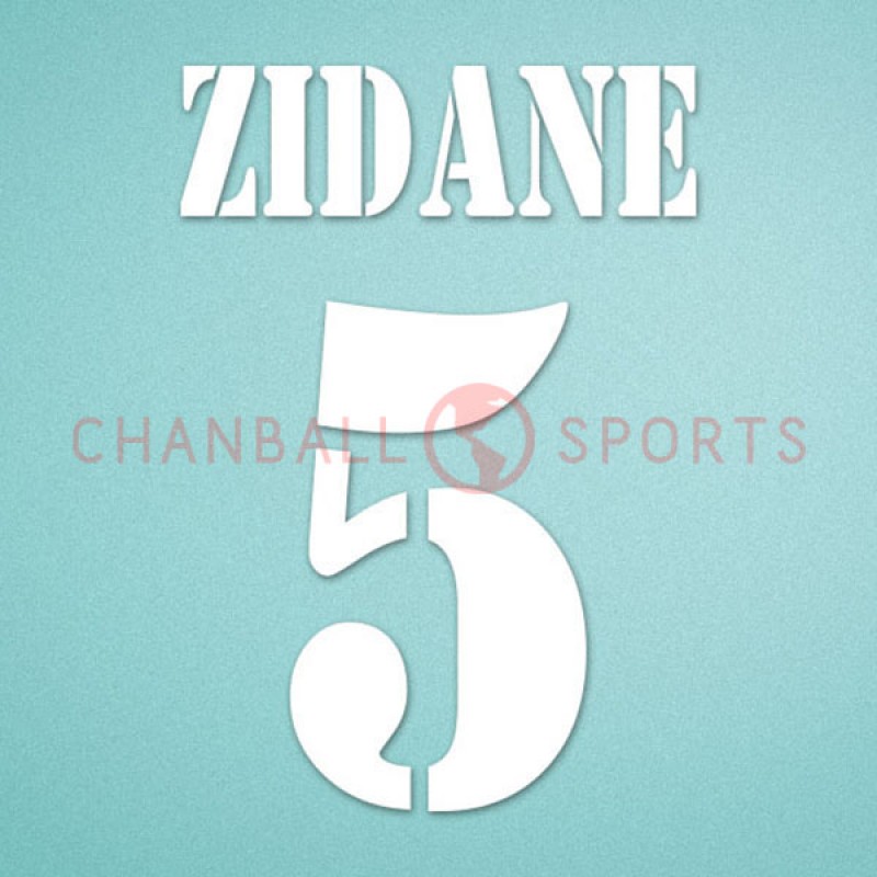 Zidane #5 2001-2003 Real Madrid Homekit Nameset Printing 