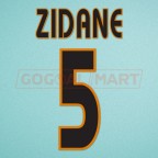 Real Madrid 2003-2005 Zidane #5 Champions League Homekit Nameset PrintingReal Madrid 2003-2005 Zidane #5 Champions League Homekit Nameset Printing