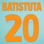 Roma 2001-2002 Batistuta #20 3rd Awaykit Nameset Printing