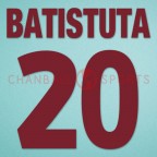 Roma 2001-2002 Batistuta #20 Awaykit Nameset Printing 