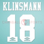 Tottenham 1994-1995 klinsmann #18 Awaykit Nameset Printing 