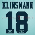 Tottenham 1994-1995 klinsmann #18 Homekit Nameset Printing 