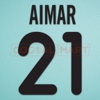Valencia 2000-2002 Aimar #21 Homekit Nameset Printing