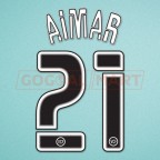Valencia 2004-2005 Aimar #21Homekit Nameset Printing