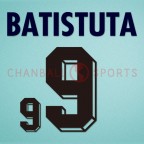 Argentina 1998 Batistuta #9 World Cup Homekit Nameset Printing 