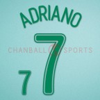 Brazil 2006 Adriano #7 World Cup Homekit Nameset Printing 