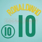 Brazil 2004 Ronaldinho #10 Homekit Nameset Printing
