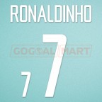 Brazil 2002 Ronaldinho #7 World Cup Awaykit Nameset Printing 