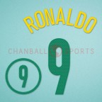 Brazil 2004 Ronaldo #9 Homekit Nameset Printing 
